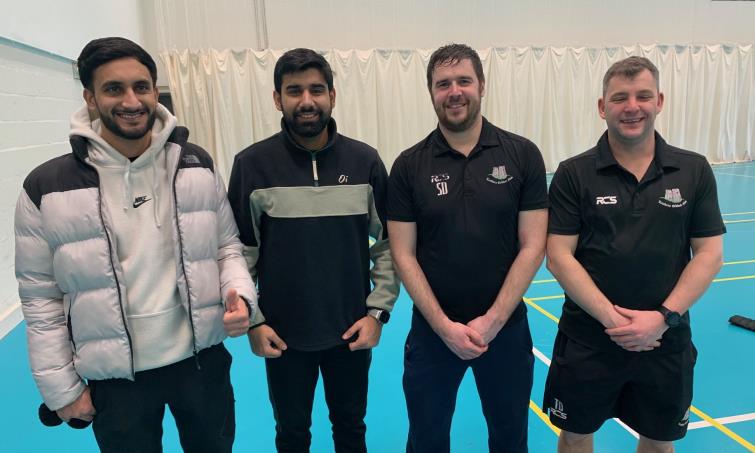  Four of the Landore team from Swansea who stayed for the presentation